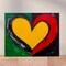 Juneteenth "Celebration Heart" DIY Canvas Art Kit, Adult Beginner, Acrylic Paint Size 11x14 inch